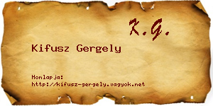 Kifusz Gergely névjegykártya