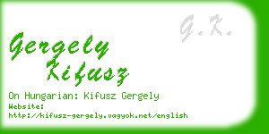 gergely kifusz business card